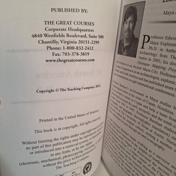 Lost Worlds Of South America Course Guidebook The Great Courses 2012 BOOK ONLY - Picture 6 of 7